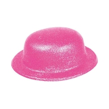 Pembe Renk Simli Melon Yuvarlak Parti Şapkası 24x26 Cm N712