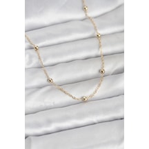 Cm 14k Gold Renk Pirinç Top Zincirli 60 Cm Kadın Kolye - Tj-bko10940 Çok renkli 00526644