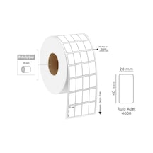 Tanex 20X40 MM Eco Termal Etiket 4 Lü 25MM Çap 4000'Li