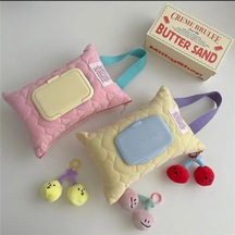 Pembe Renk-kore Macaron Islak Mendil Seti Uygun Çıkarılabilir Çevirme Doku Kutusu Bebek Arabası Doku Asılı Çanta