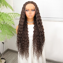 Afro Dalga Kumral Fiber Sentetik Tül Peruk - Zmff-582356 Renkli
