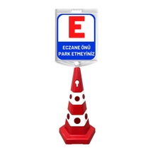 Eczane Önüne Park Etmeyiniz Çift Taraf Baskı Kırmızı Ultra Kedi Gözlü Ağırlıklı Koni Seti Trafik Dubası