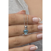 Nereze 925 Ayar Gümüş Rodyumlu Aquamarin Taşlı Kalp Kolye Nereze 925 Ayar Gümüş Rodyumlu Aquamarin Taşlı Kalp Kolye