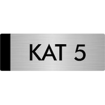 Metal Yönlendirme Levhası, Departman Kapı Isimliği Kat 5 10x20 Cm Gümüş Renk