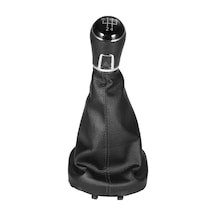 Vw Touran Ve Caddy İçin 5 Vitesli Lüks Deri Vites Topuzu 2003-2010 / 2004-2009 Siyah Siyah