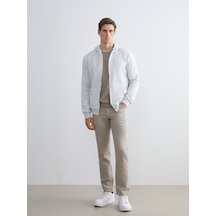 Lcwaıkıkı Classic Gri Kapüşonlu Uzun Kollu Erkek Fermuarlı Sweatshirt