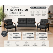 Kafe, Bahçe, Balkon Ve Teraslara Uygun 2-1-1 İçidolu Sünger Antrasit