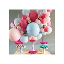 Pastel Fuşya Makaron Pembe Ve Mavi Balon Zinciri 100 Adet Mix