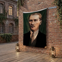 Sivil Başkumandan Gazi Mustafa Kemal Atatürk Poster Bayrak Raşel Kumaş 100x150 Cm Ata6 Diğer
