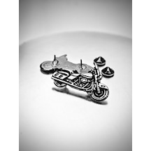 Chopper Motor 3d Metal Rozet Gümüş