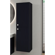 Denko Marsilya 40 Cm Mat Lacivert Banyo Çamaşır Boy Dolabı Antrasit