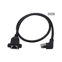 4350 Rj45 Dişi Erkek Uzatma 0.5m Dirsek 90 Derece Panel Tipi Cat6