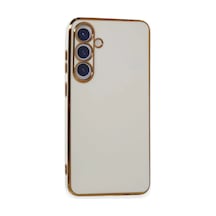 Samsung Uyumlu Galaxy S24 Plus Uyumlu Kılıf Volet Silikon - Beyaz
