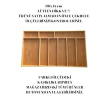 80x45 Cm Masif Ahşap Çekmece İçi Kepçe Maşa Ve Servis Gereçleri Düzenleyici Organizer
