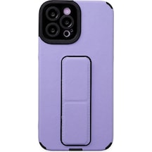 Apple iPhone  Uyumlu  12 Pro Max Kılıf Mega Standlı Silikon - Lila