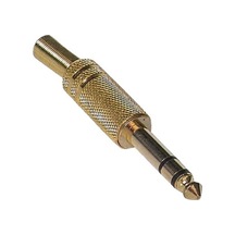 Gitar Jack Stereo Sarı Gold Metal 1 Kalite Jack