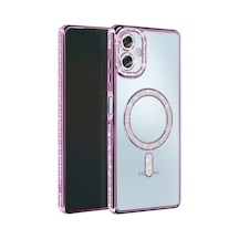 Samsung Galaxy A06 Joke Simli Magneticsafe Kılıf - Derin Mor 0.2M-Çok Renkli