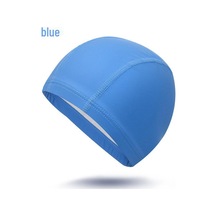 Uzun Saçlar İçin Kulak Korumalı Unisex Su Geçirmez Pu Yüzme Bonesi Mavi