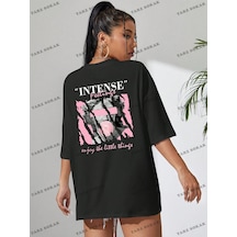 Startmore Unisex Bay Heykel Ve Slogan Baskılı Düşük Omuzlu Tişört Kod-1390 Siyah