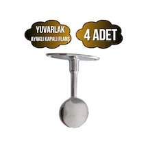 Yuvarlak Ayaklı Kapalı Askı Borusu Flanşı Mobilya Yuvarlak Boru Flanşı Metal Boru Çapı:25mm 4 Adet Krom