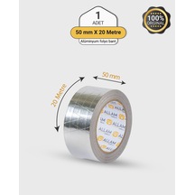 1 Adet Alüminyum Folyo Su Hava Yağ Kesici İzolasyon Bandı 50mm X 20 Mt Isıya Dayanıklı Bant