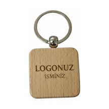 Kişiye Özel Kare Ahşap Anahtarlık Logo Ve İsim Yazılı Lazer Gravür Anahtarlık Kurumsal Promosyon & Özel Tasarım