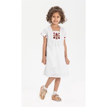 Melek Şile Bezi Çocuk Elbise Beyaz Byz