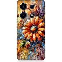 İnfinix Note 30 Vip Uyumlu Çiçek Dalgasında Sarı Güzellik Desenli Silikon Kılıf Çok Renkli