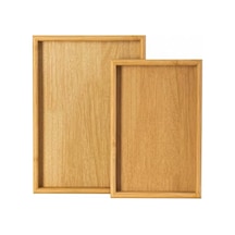 Ayrex Porsima Pbt-362 Ahşap Tepsi 2li Set Çay Kahve Bambu Sunumu Tepsi Seti