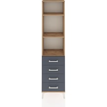 Arges Dolap 3 Raflı 4 Çekmeceli 44x30x182 Çam-antrasit Çam