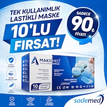 3 Katmanlı Tek Kullanımlık Lastikli Maske 10 Paket