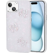 Apple Uyumlu iPhone 15 Kılıf Kabartma Figürlü Parlak Eralli Silikon
