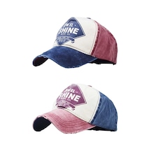 Tezzgelsin Unisex Eskitme Jewel Shine Ayarlanabilir Beyzbol Kep Şapka Baseball Şapka 2'li Set Lacivert Kırmızı