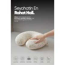 Ortopedik Visco Seyahat Boyun Yastığı - Seyahat Yastığı - Boyunluk - Yolculuk Yastığı Beyaz