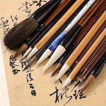 Çini Tahrir, Seramik Boyama, Çini Boyama, Vazo, Sırlama, Resim, Hasır Fırçalık, Brush Yazı-18'li Set