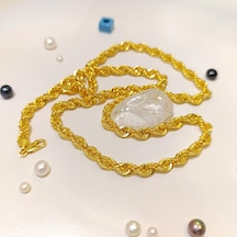 60cm 5.8mm Halat Zincir Kolye 14 Ayar Altın Hd Videolu