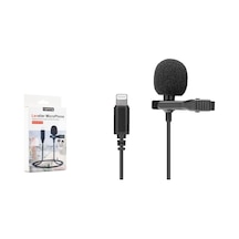 Lavalier Apple Uyumlu iPhone  iPod Yaka Mikrofon Canlı Yayın Youtube Video -049 Siyah