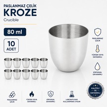 Paslanmaz Çelik Kroze 80 Ml - Crucible - 10 Adet