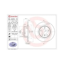 Bmw 120i E87 Arka Fren Diski 2005-2007 Brembo 08a20511 2adettir