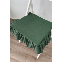 Ritmohome Fırfırlı Sıvı & Leke Itici Iskandinav Sandalye Minderi Yeşil