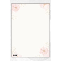 A5 Çiçek Bloknot Çizgisiz Defter - 50 Yaprak - Memopad - Notepad - Not Defteri - Not Kağıdı - 1019 Çok Renkli