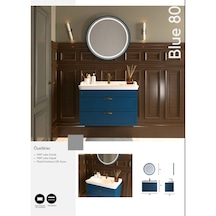 Evros Blue 80 Cm Banyo Dolabı Lacivert
