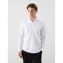 Lcwaıkıkı Classic Beyaz Regular Fit Uzun Kollu Armürlü Erkek Gömlek