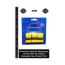 Premium Sporsal Başlangıç Unisex Og-10 Yellow Overgrip Sarı Renk 3'lü