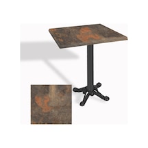 Çipa Döküm Ayak Kare Masa 60x60 Cm - Werzalit, Wermodin Ve Allzalit Tabla - Metal Oxid 1 Çok Renkli