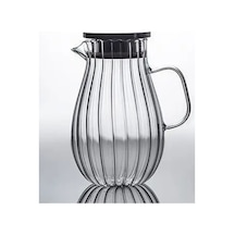 Qerhome Borosilikat Cam Çizgili Sürahi 1800 Ml