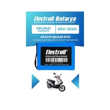 Apachi Işıldar Efes Uyumlu Batarya  Kapasite Lifepo4 60v 20ah Elektrikli Motorsiklet Bataryası