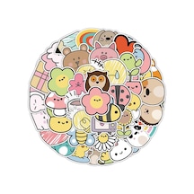 25'li Su Geçirmez Opak Sticker Seri : 19 Çok Renkli