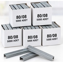 5'li Paket - Ithal 80/08 80 Serisi Havalı Zımba Teli 8 Mm 25.000 Adet