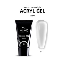 Momo Professional Protez Tırnak İçin Poly Gel Poli Jel Acryl Gel No.01 Şeffaf 30 Gr